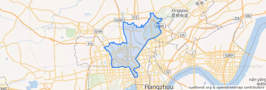 Mapa de ubicacion de 拱墅区.
