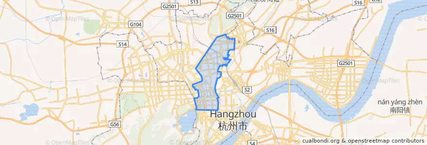 Mapa de ubicacion de Xiacheng District.
