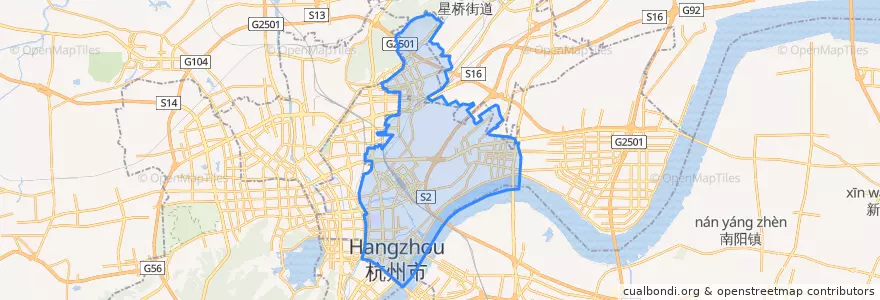 Mapa de ubicacion de District de Jianggan.