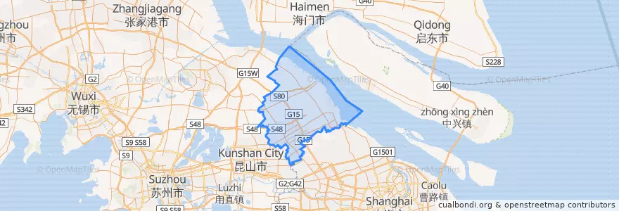 Mapa de ubicacion de Taicang.