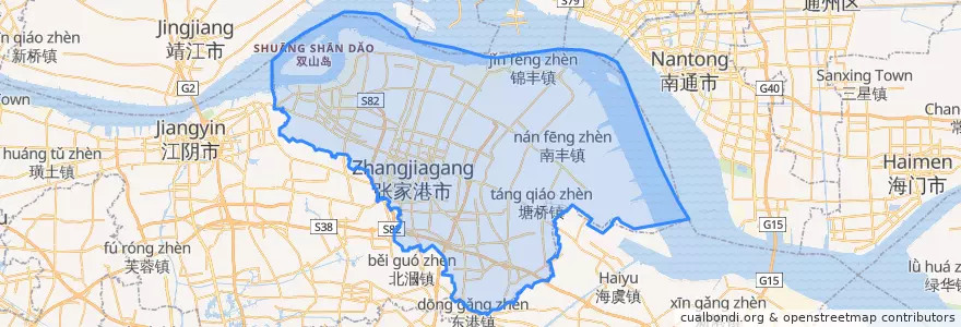 Mapa de ubicacion de تشانغ جياغانغ.