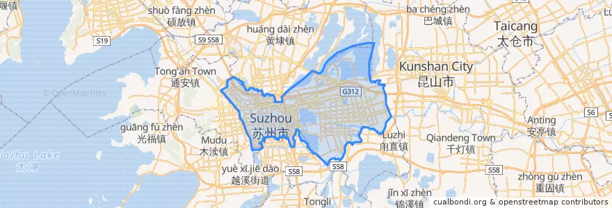 Mapa de ubicacion de 姑苏区.