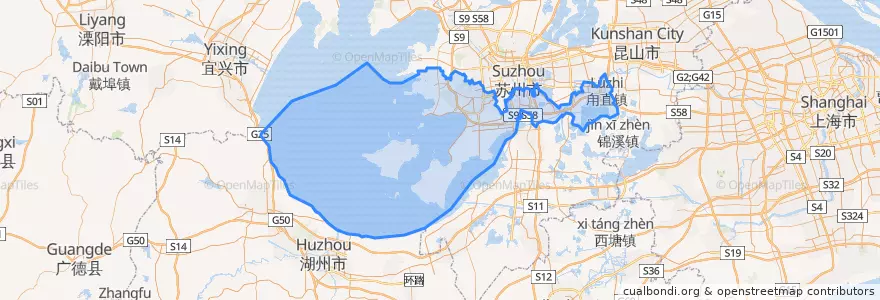 Mapa de ubicacion de 吴中区.