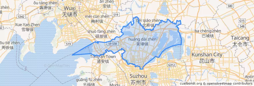 Mapa de ubicacion de District de Xiangcheng.