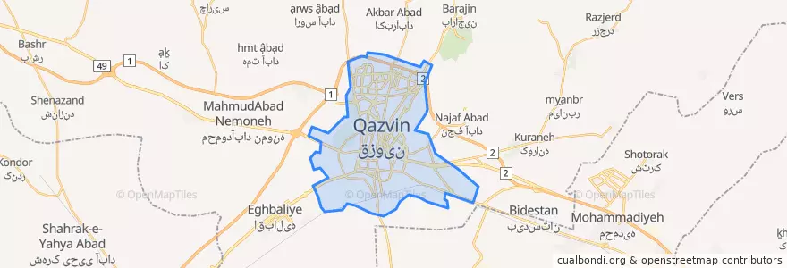 Mapa de ubicacion de مرز شهر قزوین.