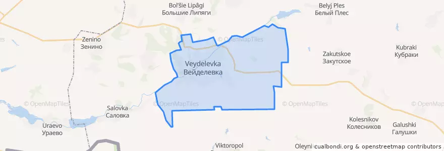 Mapa de ubicacion de городское поселение Вейделевка.
