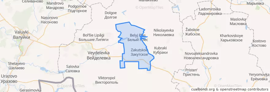 Mapa de ubicacion de Закутчанское сельское поселение.