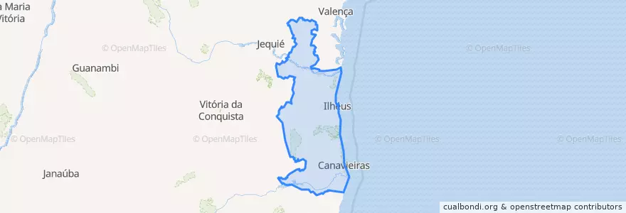 Mapa de ubicacion de Microrregião de Ilhéus-Itabuna.