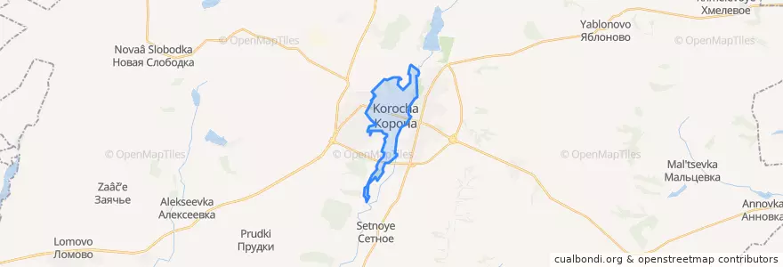 Mapa de ubicacion de городское поселение Короча.