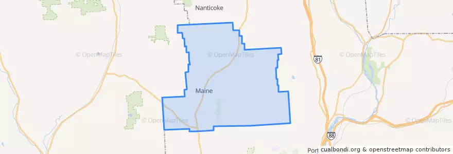 Mapa de ubicacion de Maine Town.