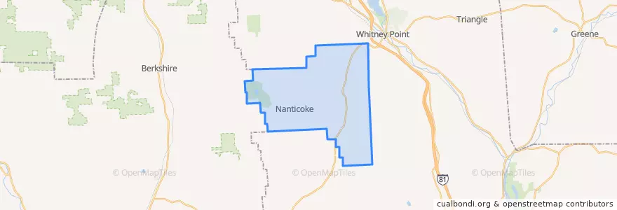Mapa de ubicacion de Nanticoke Town.