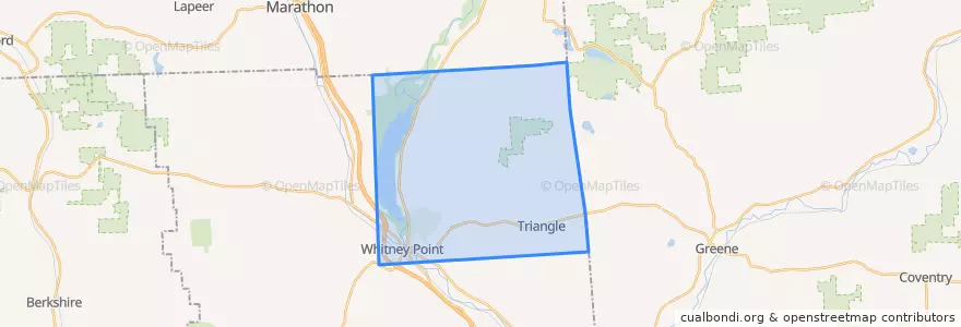 Mapa de ubicacion de Triangle Town.