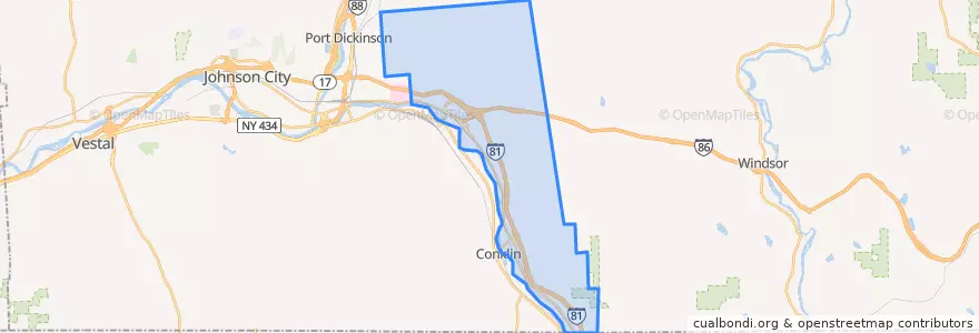Mapa de ubicacion de Kirkwood Town.