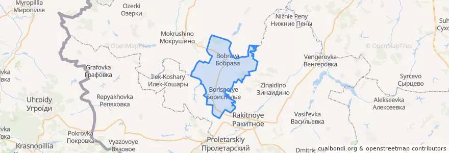 Mapa de ubicacion de Бобравское сельское поселение.