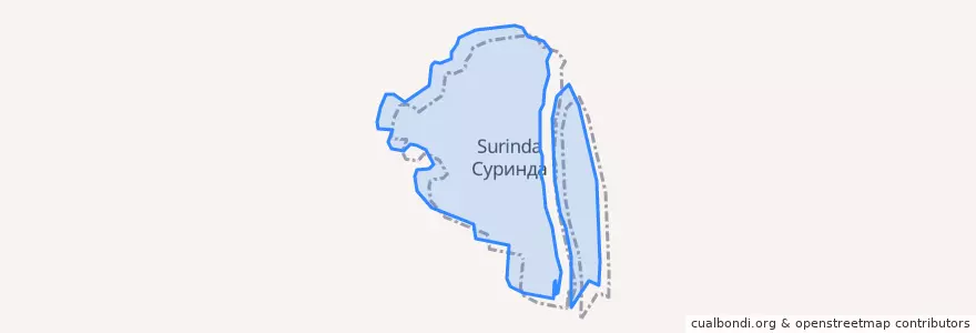Mapa de ubicacion de сельское поселение Суринда.