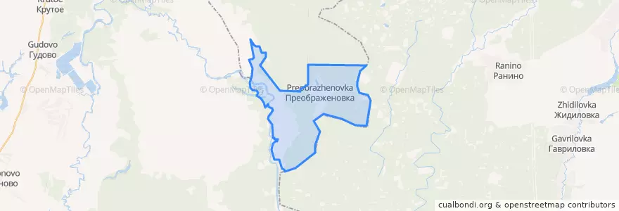 Mapa de ubicacion de Преображеновский сельсовет.