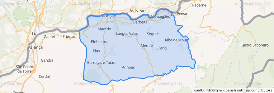 Mapa de ubicacion de Monção.