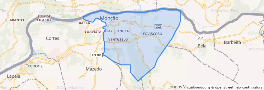Mapa de ubicacion de Monção e Troviscoso.