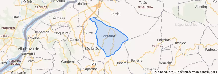 Mapa de ubicacion de Fontoura.