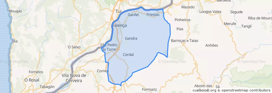 Mapa de ubicacion de Valença.