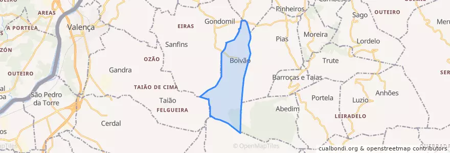Mapa de ubicacion de Boivão.
