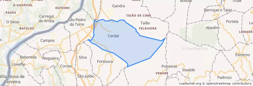 Mapa de ubicacion de Cerdal.