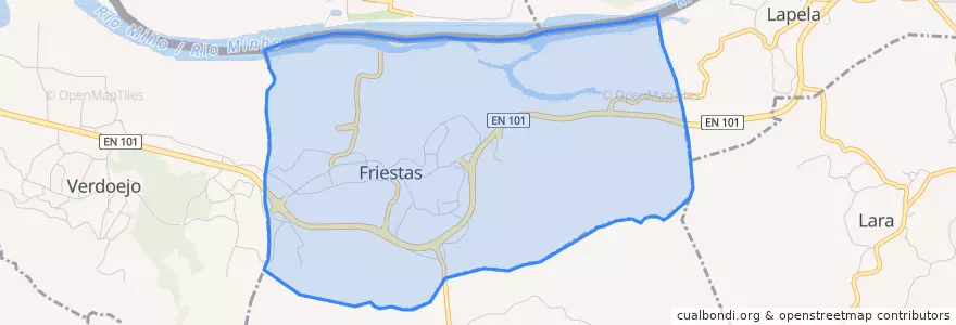 Mapa de ubicacion de Friestas.