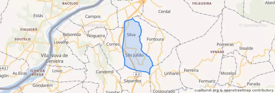Mapa de ubicacion de São Julião e Silva.