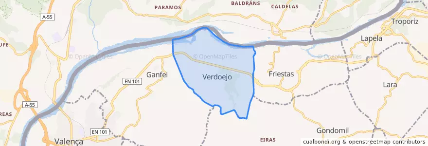 Mapa de ubicacion de Verdoejo.