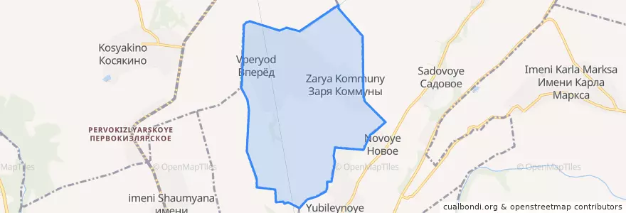 Mapa de ubicacion de Впередовский сельсовет.