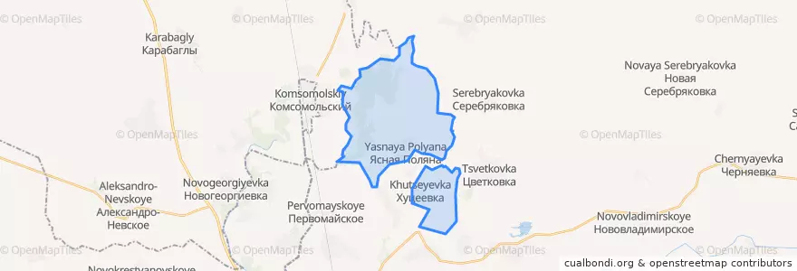 Mapa de ubicacion de Яснополянский сельсовет.