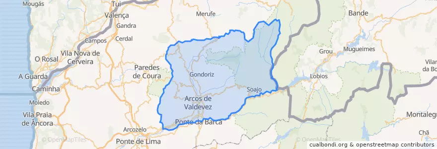 Mapa de ubicacion de Arcos de Valdevez.