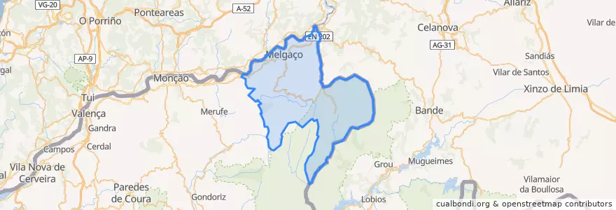 Mapa de ubicacion de Melgaço.