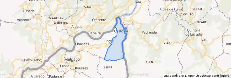 Mapa de ubicacion de Cristoval.