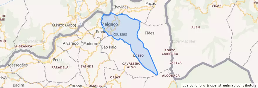 Mapa de ubicacion de Vila e Roussas.