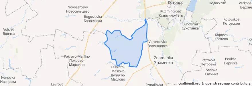 Mapa de ubicacion de Кузьминский сельсовет.