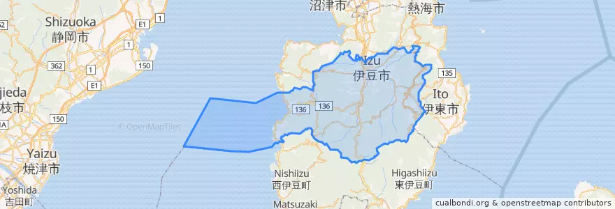 Mapa de ubicacion de Izu.