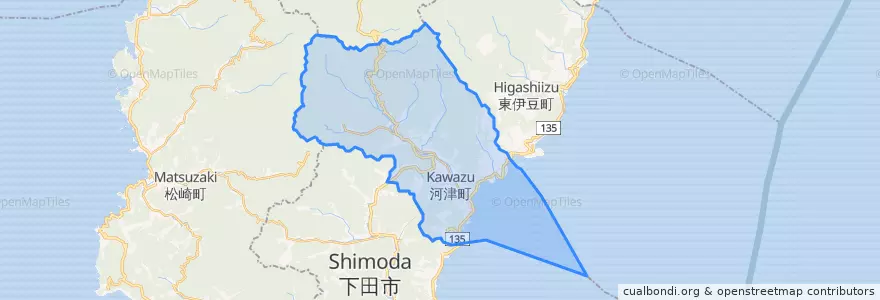 Mapa de ubicacion de 河津町.