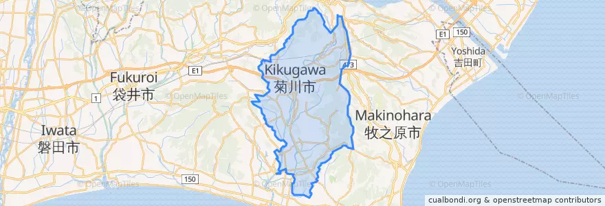 Mapa de ubicacion de 菊川市.