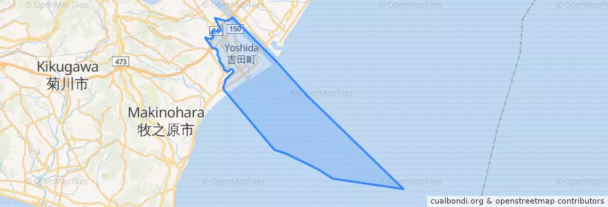 Mapa de ubicacion de 吉田町.