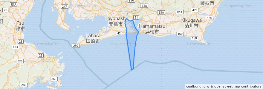 Mapa de ubicacion de Kosai.