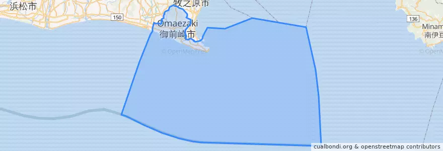 Mapa de ubicacion de 御前崎市.
