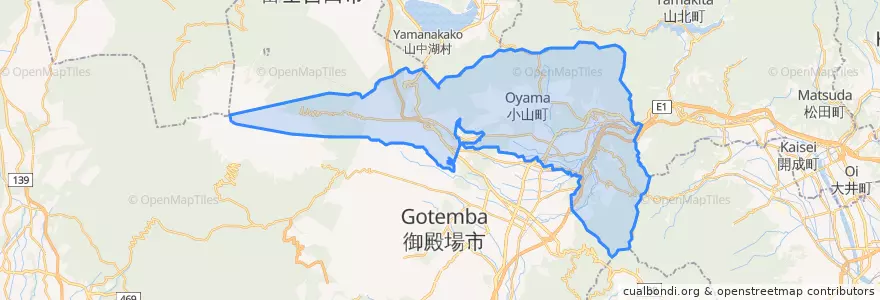 Mapa de ubicacion de 小山町.