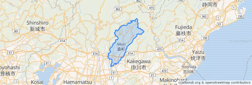 Mapa de ubicacion de 森町.