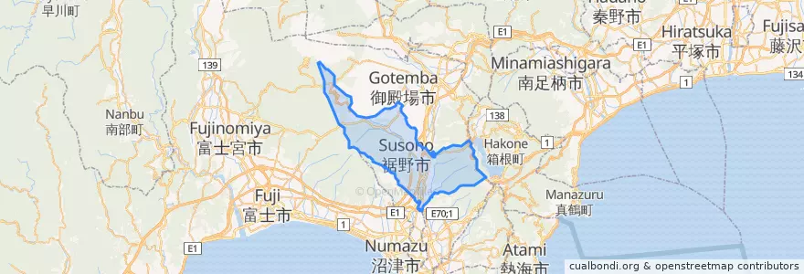 Mapa de ubicacion de Susono.