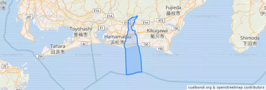 Mapa de ubicacion de Iwata.