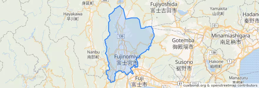 Mapa de ubicacion de 富士宮市.