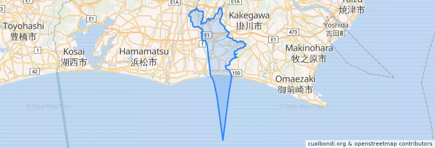 Mapa de ubicacion de 袋井市.