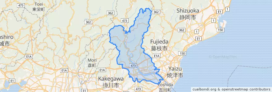 Mapa de ubicacion de 島田市.