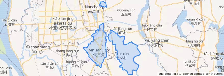 Mapa de ubicacion de 南昌县银三角管理委员会.